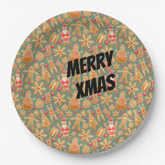 Happy Xmas Symbols Pappteller (Vorderseite)