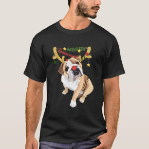 Happy Xmas T-Shirt Bulldogs mit Antlers Ugge Chris