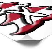 Happy Xmas USA Patriotische Weihnachtsbaumen Poster (Ecke)