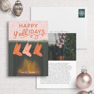 Happy Y'all-idays Cowboy Christmas Card Feiertagskarte