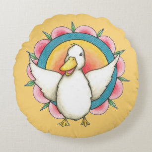 Happy Yaneshwari Round Pillow Rundes Kissen