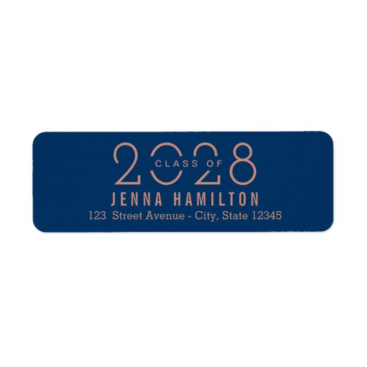 Happy Year EDITABLE COLOR Abschluss Address Label (Vorne)