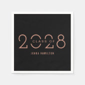 Happy Year EDITABLE FARBEN Abschluss Napkins Serviette (Vorderseite)