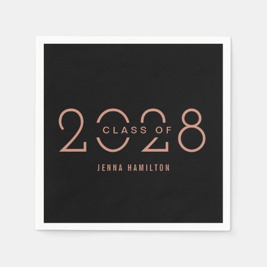 Happy Year EDITABLE FARBEN Abschluss Napkins Serviette (Vorderseite)