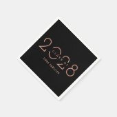 Happy Year EDITABLE FARBEN Abschluss Napkins Serviette (Ecke)