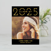 Happy Year Foil Abschluss kündigen Editierbare Far Folieneinladung (Stehend vorne)