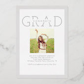 Happy Year Foil Abschluss kündigen Editierbare Far Folieneinladung (Rückseite)