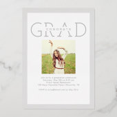 Happy Year Foil Abschluss kündigen Editierbare Far Folieneinladung (Rückseite)