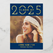 Happy Year Foil Abschluss kündigen Editierbare Far Folieneinladung (Vorderseite)