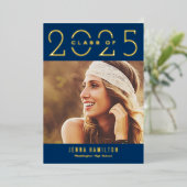 Happy Year Foil Abschluss kündigen Editierbare Far Folieneinladung (Stehend vorne)