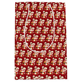 Happy Year of Rabbit and Dragon Red Gold Oriental Mittlere Geschenktüte