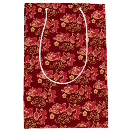 Happy Year of the Rabbit Chinese Red Golden Luxus Mittlere Geschenktüte