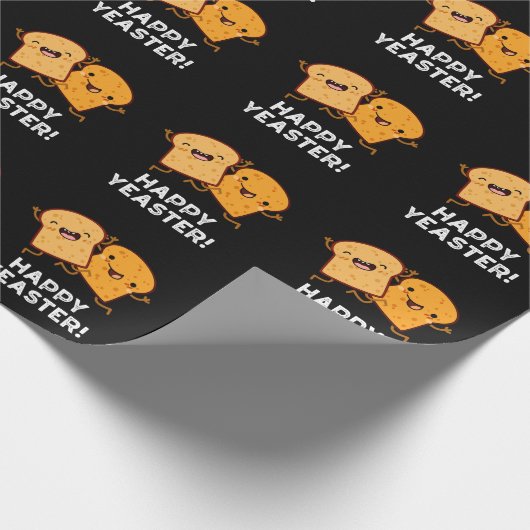 Happy Yeaster Funny Bread Dark BG Geschenkpapier (Ecke)