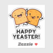 Happy Yeaster Funny Bread Pub Aufkleber (Blatt)