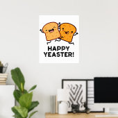 Happy Yeaster Funny Bread Pub Poster (Heimbüro)