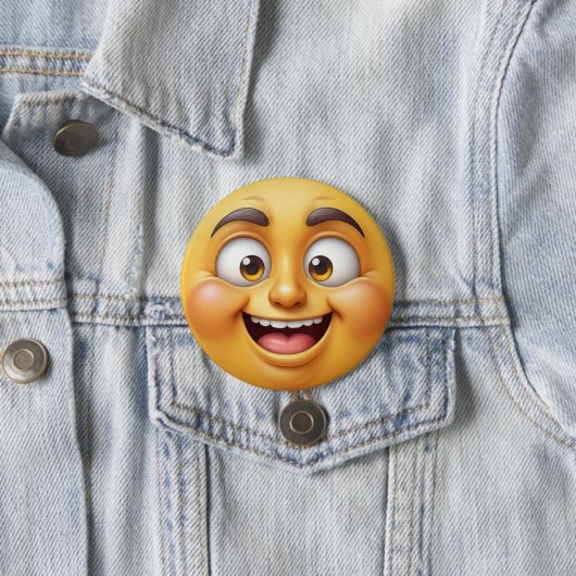 Happy Yellow 3D Effect Emoji Button (Beispiel)