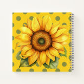 Happy Yellow and Green Sunflower on Polka-Dot Notizblock (Rückseite)