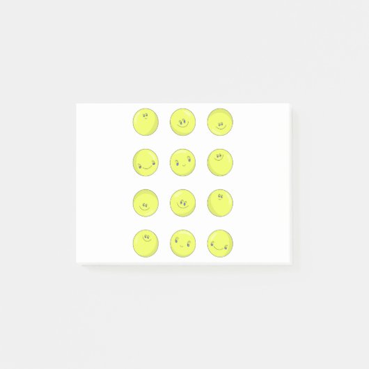 Happy Yellow Balls Post-it Klebezettel (Vorderseite)