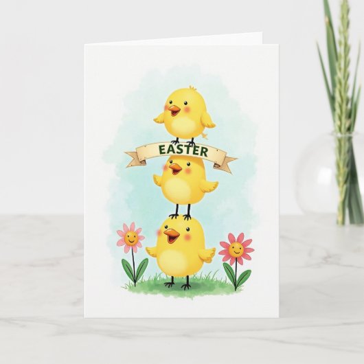Happy Yellow Birds Celebration Card Karte (Vorderseite)