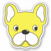Happy Yellow Bulldog 3"x3" Vinyl Sticker (Vorderseite)