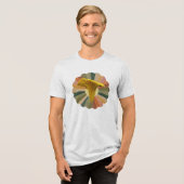 Happy Yellow Chanterelle Mushroom Tri-Blend Shirt (Vorderseite voll)