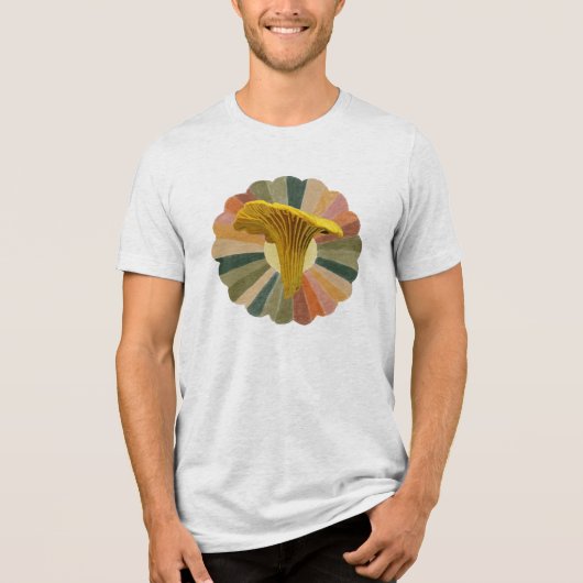 Happy Yellow Chanterelle Mushroom Tri-Blend Shirt (Vorderseite)