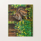 Happy Yellow Daisy Chipmunk Puzzle (Vertikal)