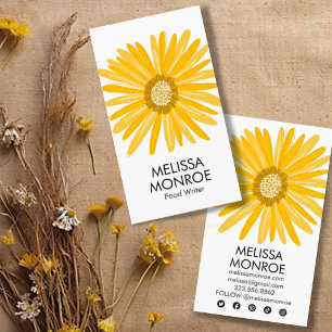 Happy Yellow Daisy illustriert Social Media Icons Visitenkarte