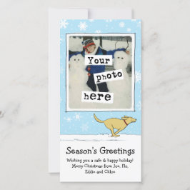 Happy Yellow Dog | Weißwein | Ihr Foto Feiertagskarte