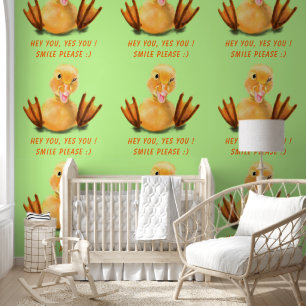Happy Yellow Duck Custom Text Funny Tapete