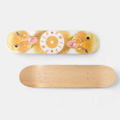 Happy Yellow Duck Skateboard Smile Funny Gift (Horizontal)