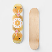 Happy Yellow Duck Skateboard Smile Funny Gift (Vorderseite)