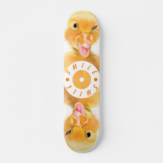 Happy Yellow Duck Skateboard Smile Funny Gift (Vorne)