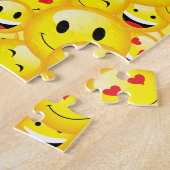 Happy Yellow Emoji Lächelnde Gesichter jubeln auf Puzzle (Seite)