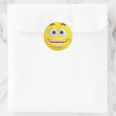 Happy Yellow Emoji Runder Aufkleber (Tasche)