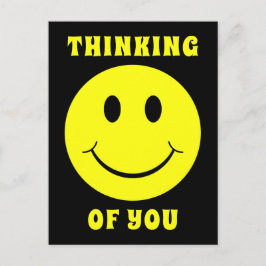 Happy Yellow Face Denken Sie an Sie Postkarte