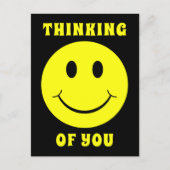 Happy Yellow Face Denken Sie an Sie Postkarte (Vorderseite)