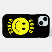 Happy Yellow Face Good Vibes Case-Mate iPhone Hülle (Rückseite (Horizontal))