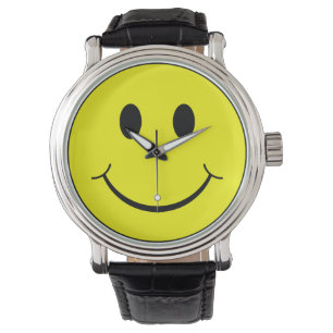 Happy Yellow Face Graphic Armbanduhr