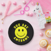 Happy Yellow Face Sie sind Phantastisch Pappteller (Party)