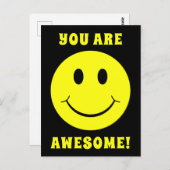 Happy Yellow Face Sie sind Phantastisch Postkarte (Vorne/Hinten)