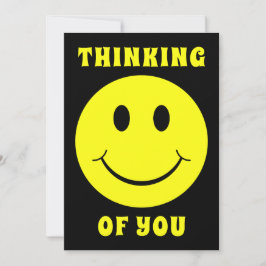 Happy Yellow Face Thinking of You Card Dankeskarte