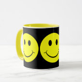 Happy Yellow Faces Black Tasse (Vorderseite Links)