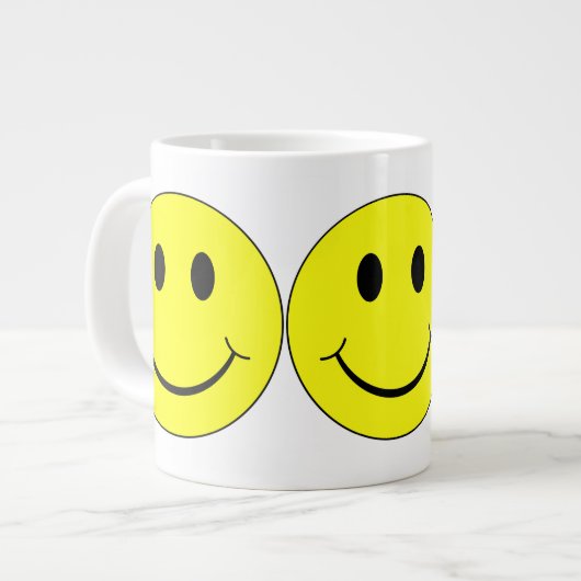Happy Yellow Faces Jumbo-Tasse (Vorderseite Links)