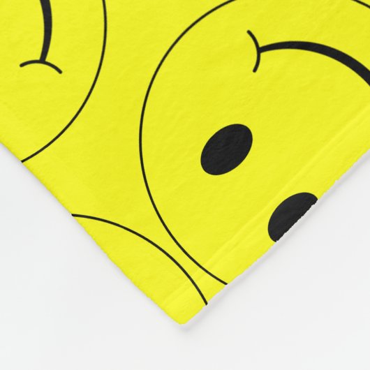 Happy Yellow Faces Large Fleecedecke (Ecke)