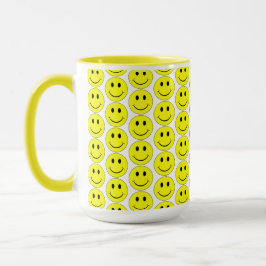 Happy Yellow Faces Pattern Große Tasse