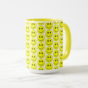 Happy Yellow Faces Pattern Große Tasse