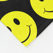 Happy Yellow Faces Pattern Schwarz Fleecedecke (Ecke)