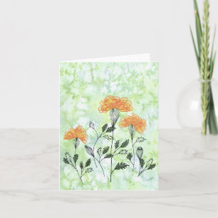 Happy Yellow Flowers Card Dankeskarte
