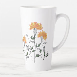 Happy Yellow Flowers Latte Tasse